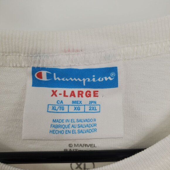 Marvel X BAIT X Champion Amazing Spiderman Doodle Tee Shirt Top Men Size XL NWOT - Picture 3 of 12